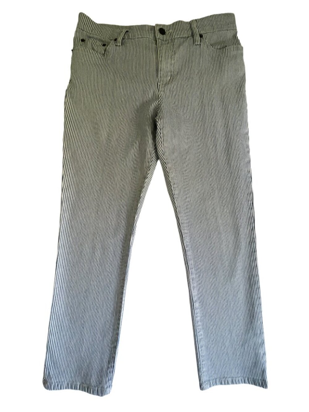 LRL Ralph Lauren Petite Blue White Striped Straight Jeans 8P